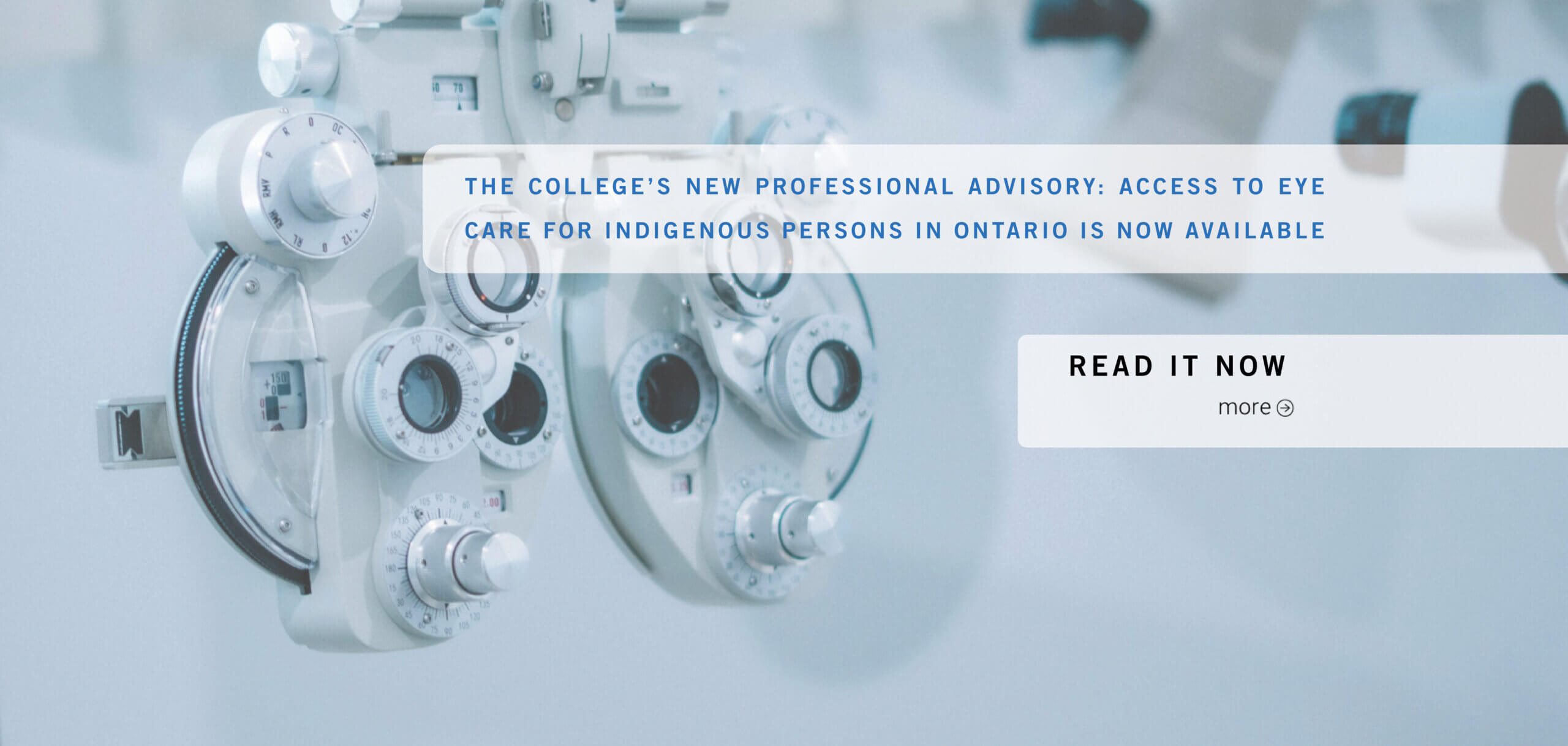 Photo of a phoropter with text reading 